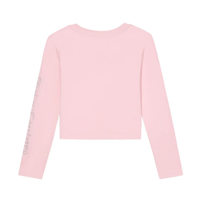 Pink Long Sleeve Diamante Top