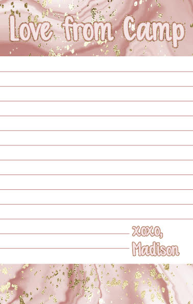 Pink Marble Personalized Lined Notepad