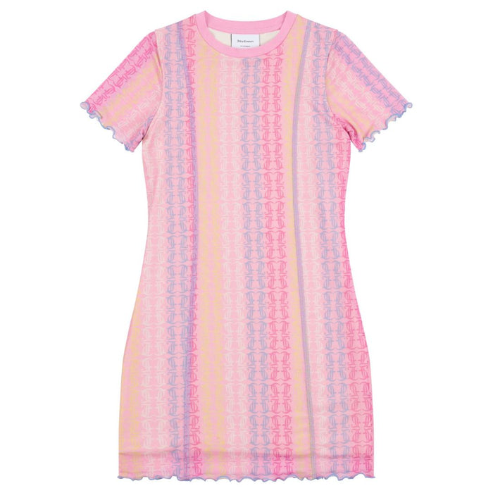 Pink Multicolour Logo Dress