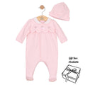 Pink Overlay Babygrow & Hat