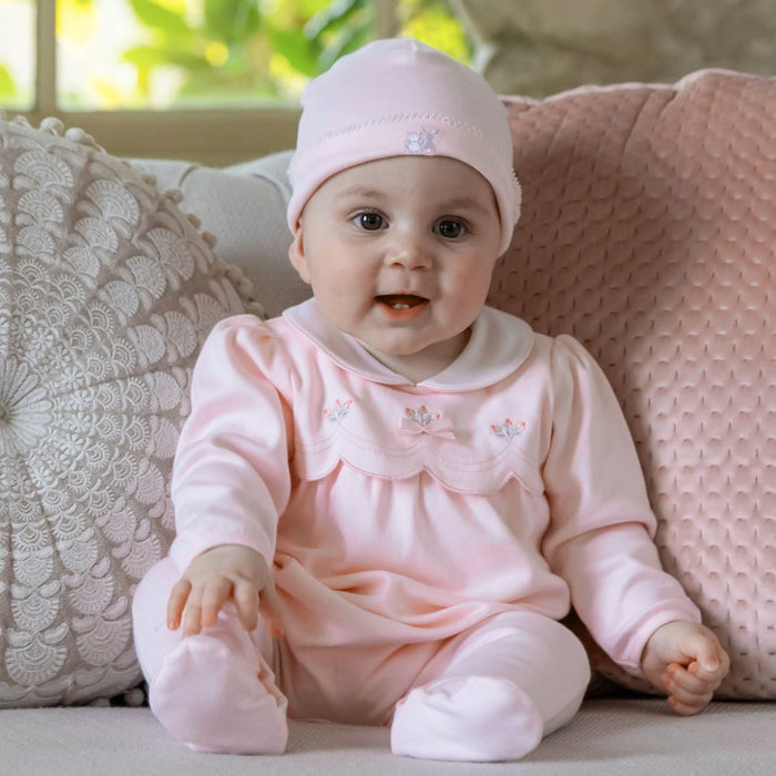 Pink Overlay Babygrow & Hat