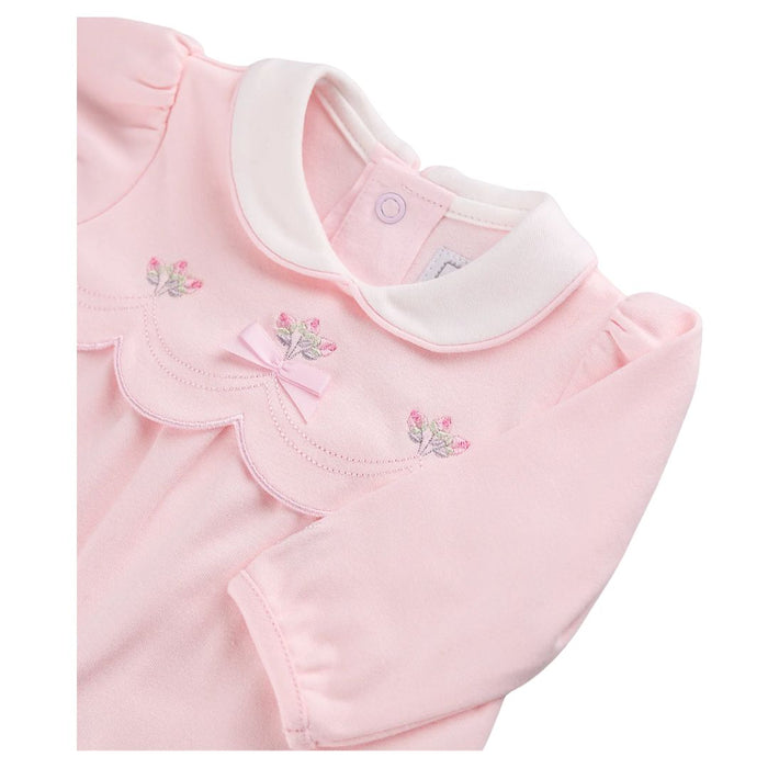 Pink Overlay Babygrow & Hat