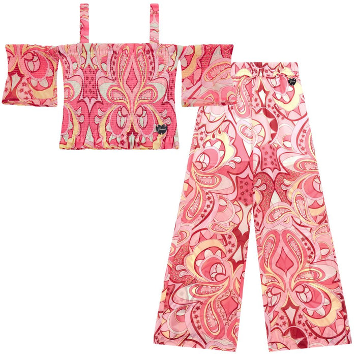 Pink Paisley Trouser Set