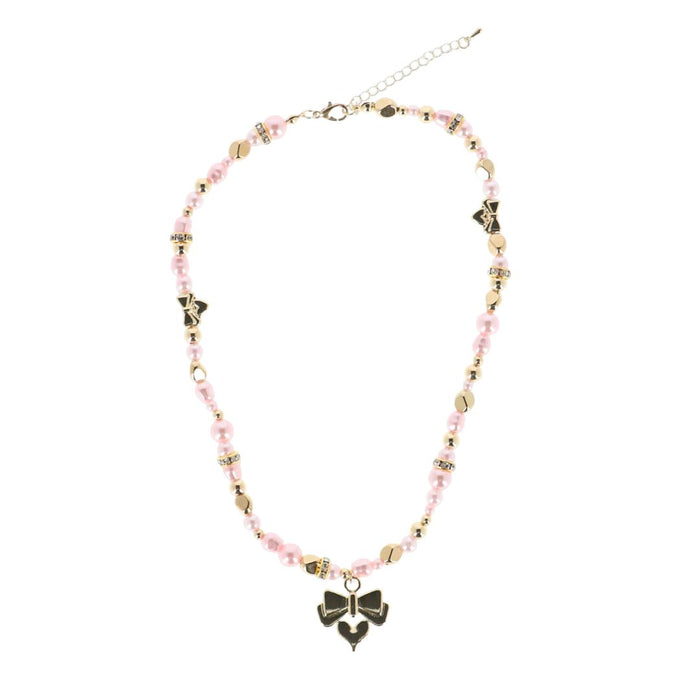 Pink Pearl & Heart Necklace