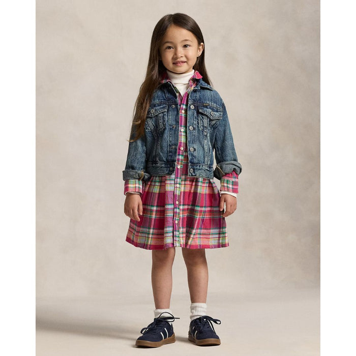 Pink Plaid Cotton Madras Shirtdress