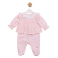 Pink Scallop Collar Babygrow