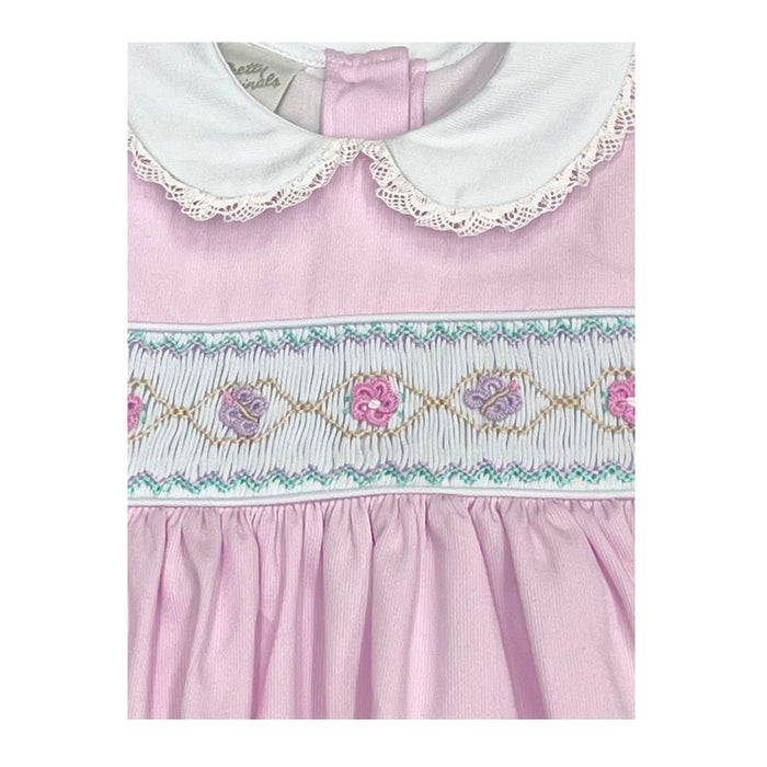 Pink Smocked Dress, Bloomers & Headband