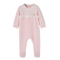 Pink Smocked Velour Babygrow