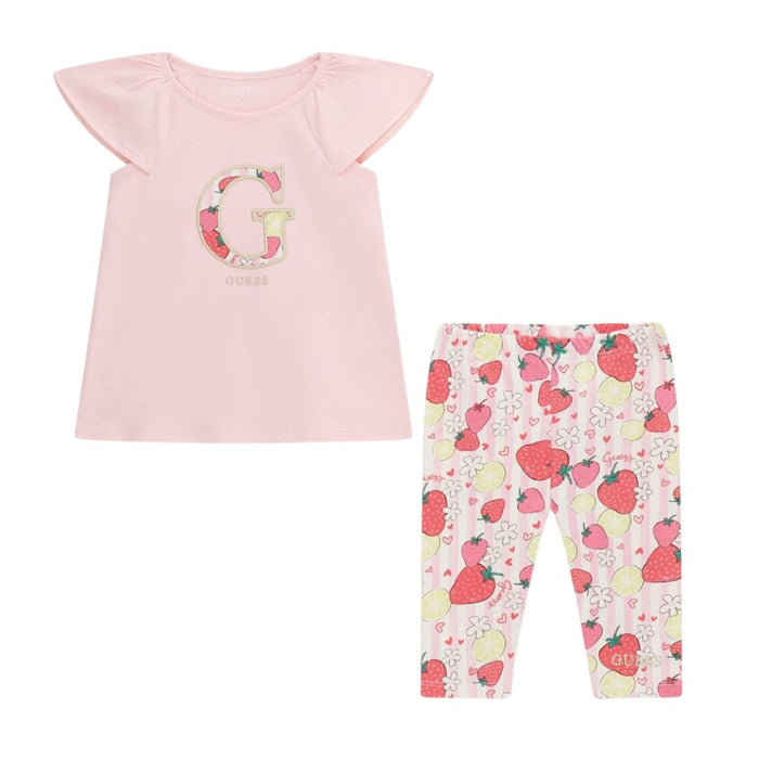 Pink Strawberries Legging Set