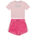 Pink T-Shirt & Velour Short Set