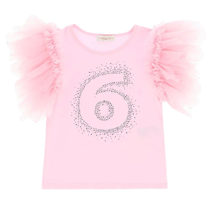 Pink 'Taylor' Diamante Birthday Number T-Shirt