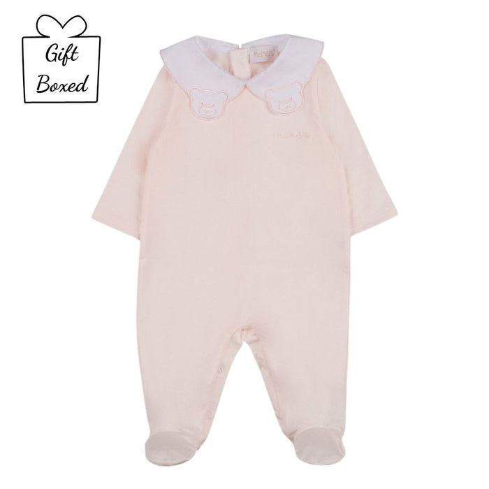 Pink Teddy Collar Babygrow