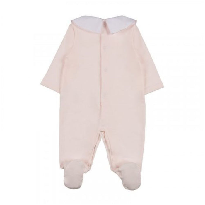 Pink Teddy Collar Babygrow