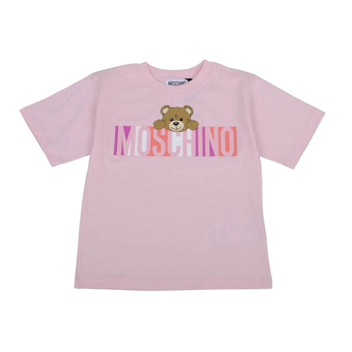 Pink Teddy & Multicolour Logo T-Shirt