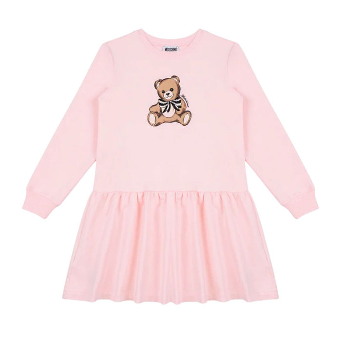 Pink Teddy & Sequin Bow Dress