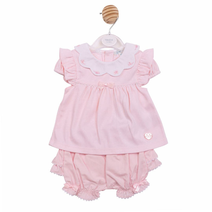 Pink Top & Frilly Bloomer Set