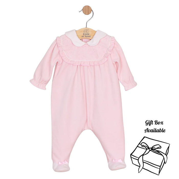 Pink Velour Babygrow