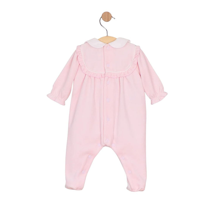 Pink Velour Babygrow