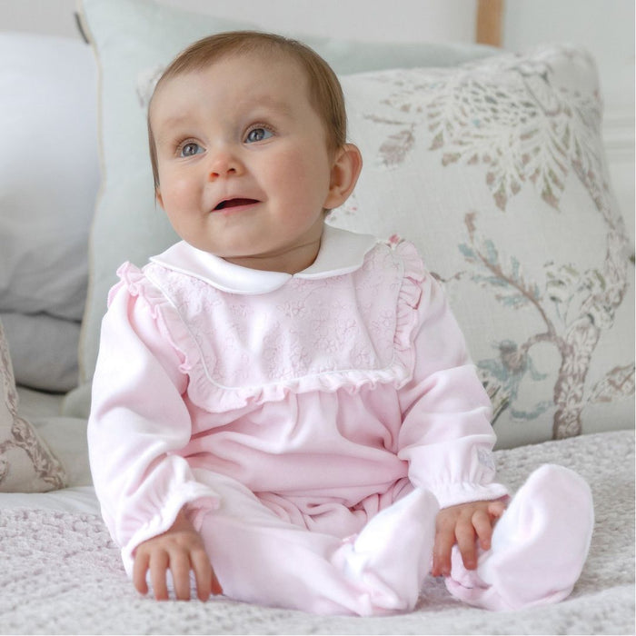 Pink Velour Babygrow
