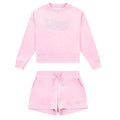 Pink Velour Sweat Top & Shorts Set