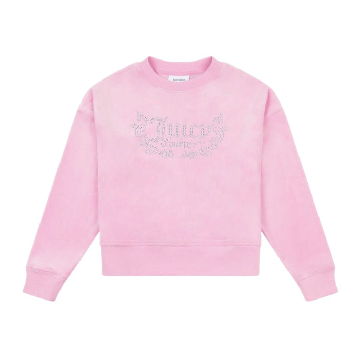 Pink Velour Sweat Top & Shorts Set