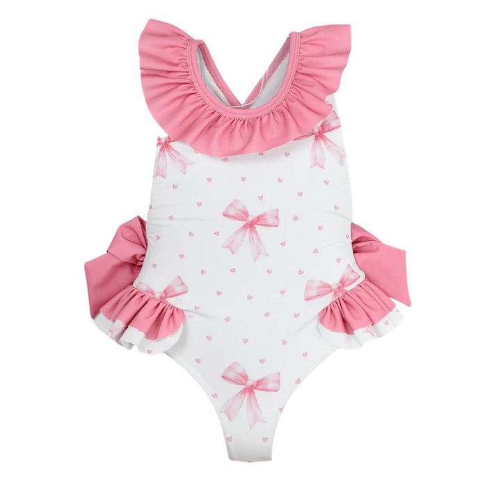 Pink & White Barbados Bows Swimsuit
