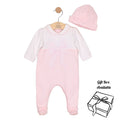 Pink & White Bow Babygrow & Hat