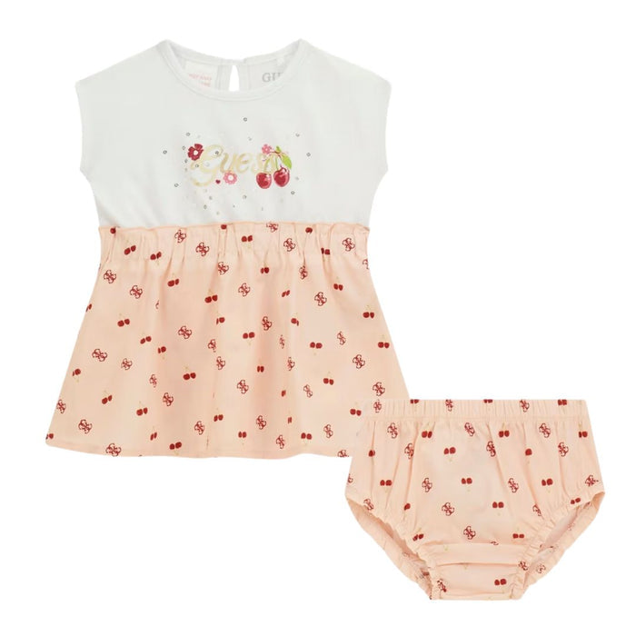 Pink & White Cherry Dress & Knickers