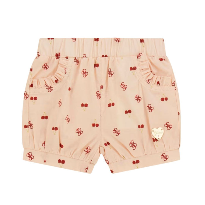Pink & White Cherry Shorts Set