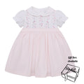 Pink & White Embroidered Dress