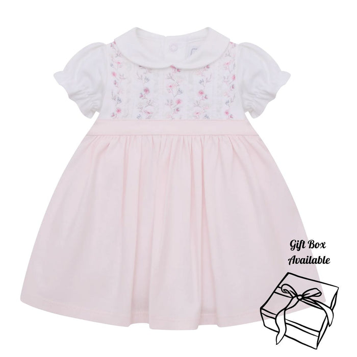 Pink & White Embroidered Dress