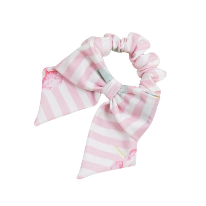 Pink & White Ice Cream Bow Scrunchie