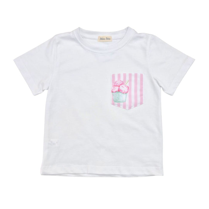 Pink & White Ice Cream Swim Shorts Set