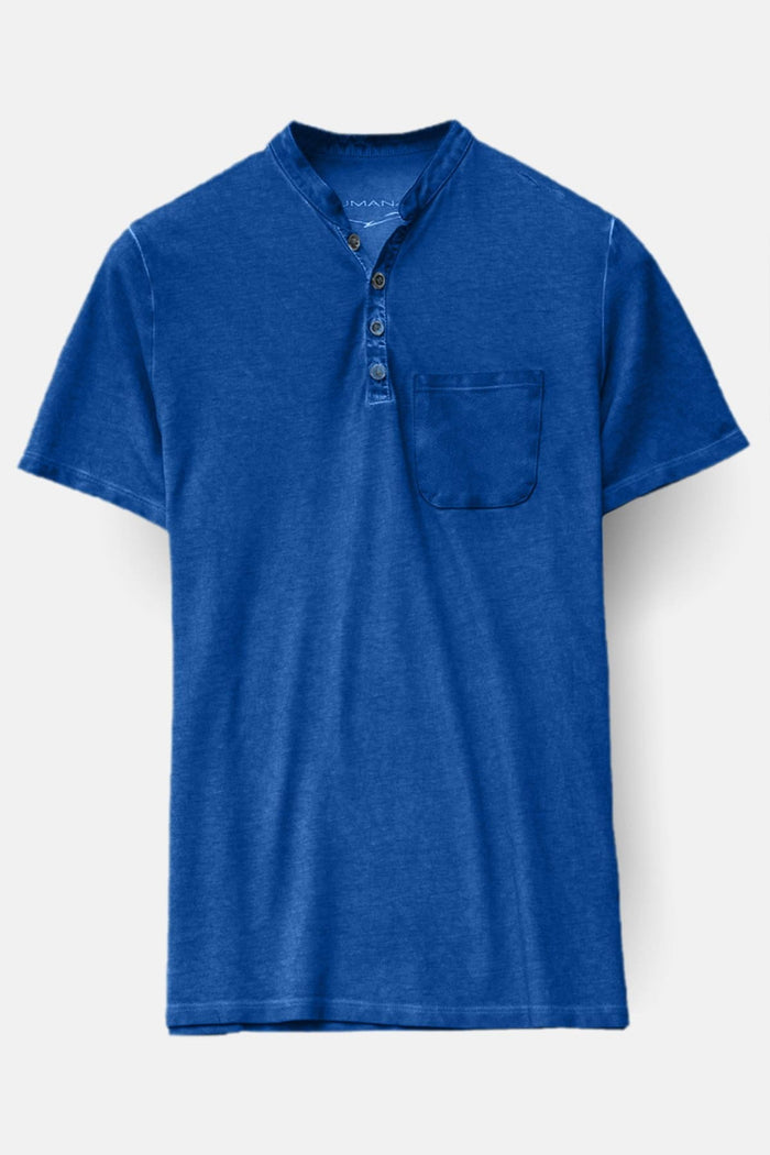 Pique Henley - Royal - T-Shirt