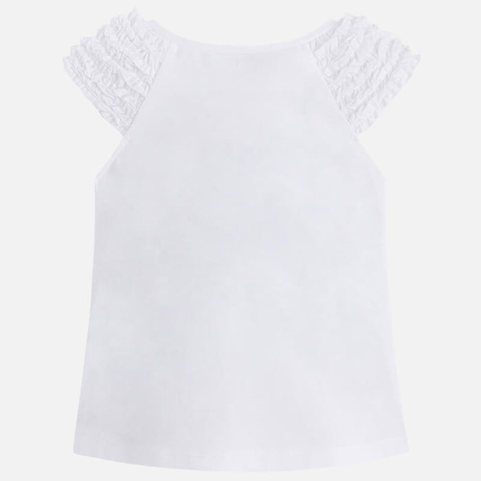 Playera Con Estampado Flores Moño Para Niña Mayoral