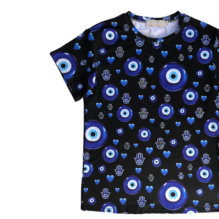 Playera Ojo Turco Black Curvy LC