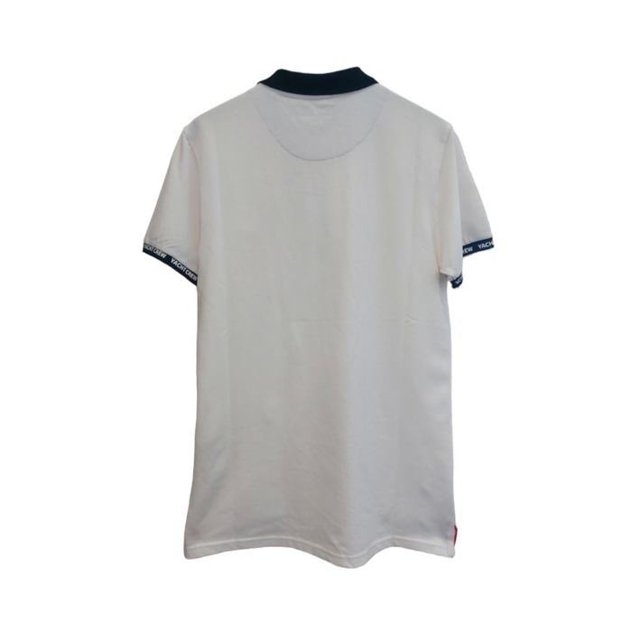Playera Tipo Polo Blanca "Yacht Crew Competition" Para Caballero LSN