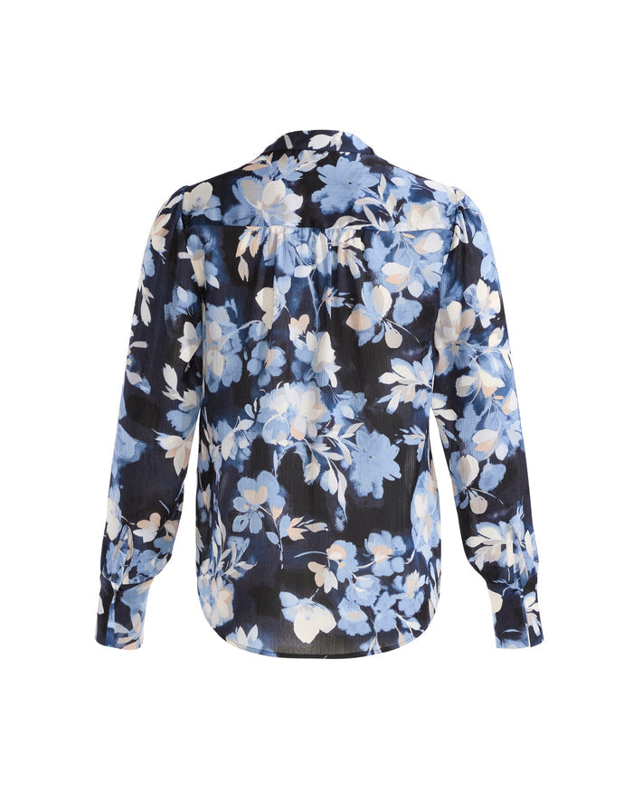 Anne Klein Pleat Front Long Sleeve Blouse