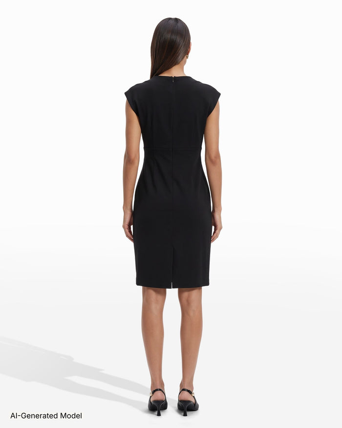 Anne Klein Pleated Bodice Sheath Dress