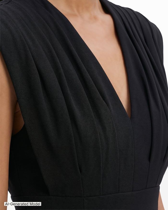 Anne Klein Pleated Bodice Sheath Dress