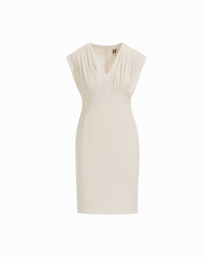 Anne Klein Pleated Bodice Sheath Dress