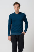 Plurum Pleated Crew - Petrolio