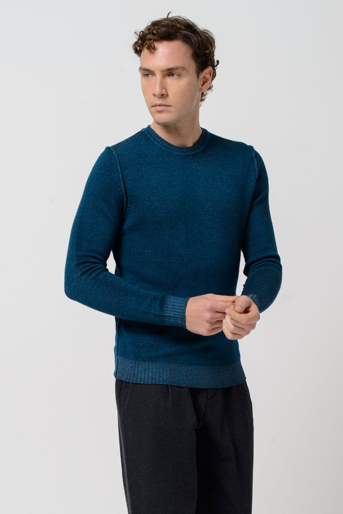 Plurum Pleated Crew - Petrolio