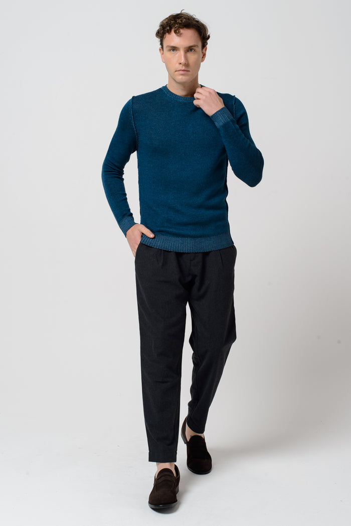 Plurum Pleated Crew - Petrolio