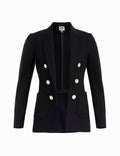 Anne Klein Anne Black Plus Compression Faux Double Breasted Jacket