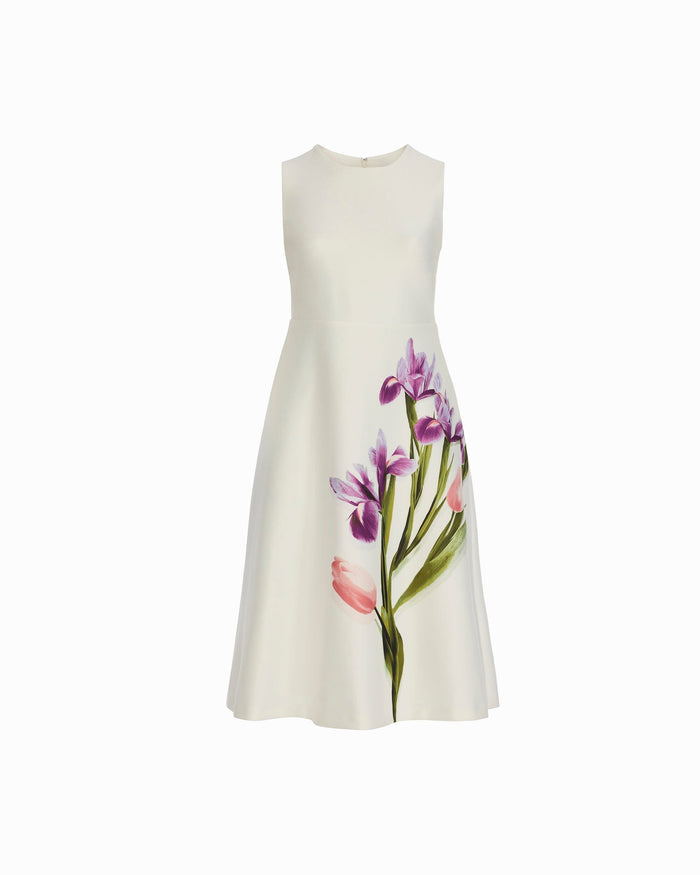Anne Klein Plus Size Crew Neck A-Line Floral Midi Dress