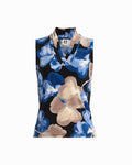 Anne Klein DUTCH BLUE MULTI Plus Size Graphic Floral V-Neck Top