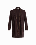 Anne Klein Plus Size Long Sleeve Open Neck Heatset Knit Cardigan