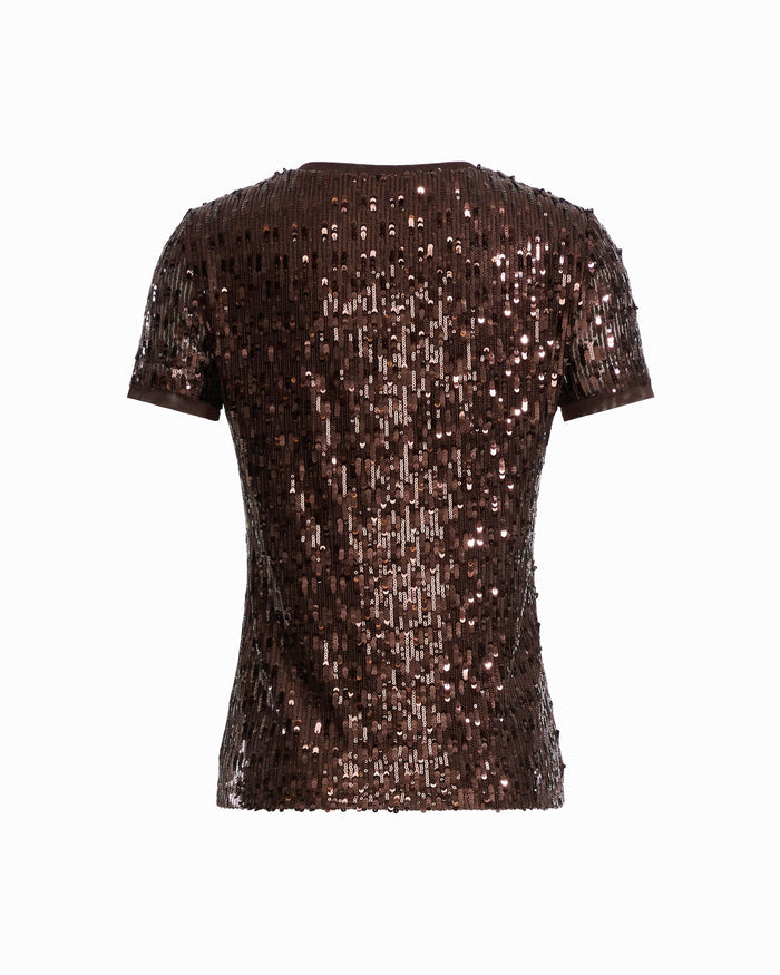 Anne Klein Plus Size Sequin Crew Neck Knit Top