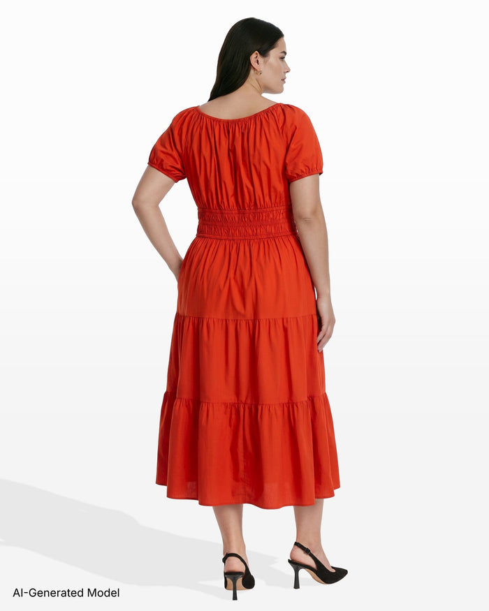 Anne Klein Plus Size Tiered Short Sleeve Dress